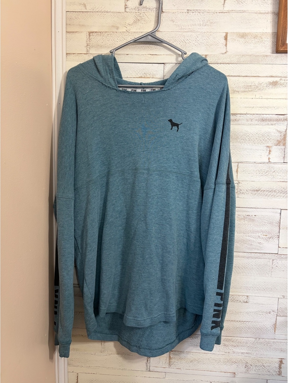 PINK Victoria’s Secret VS Y2K teal pullover hoodie large